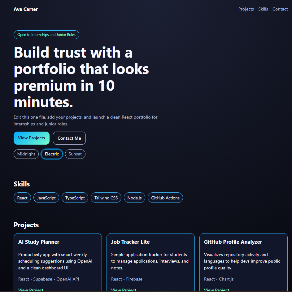 Job-Winning Developer Portfolio Template gallery image