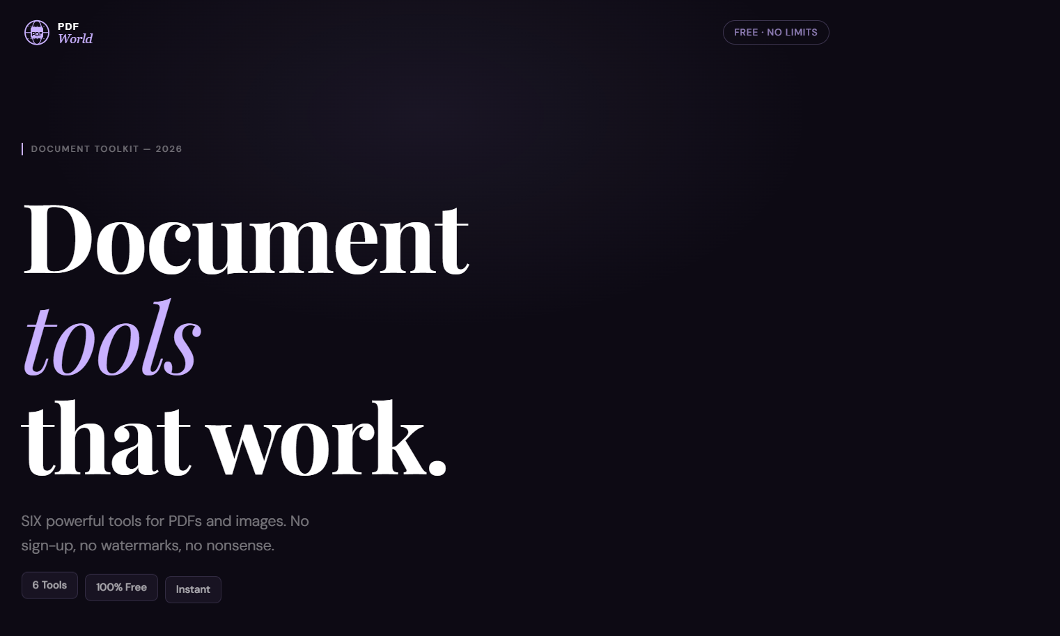 PDF World — Free Document Tools media 1