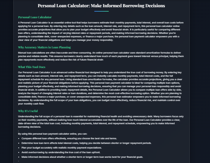 Financial Tools - Screenshot 3 showing product features and functionality