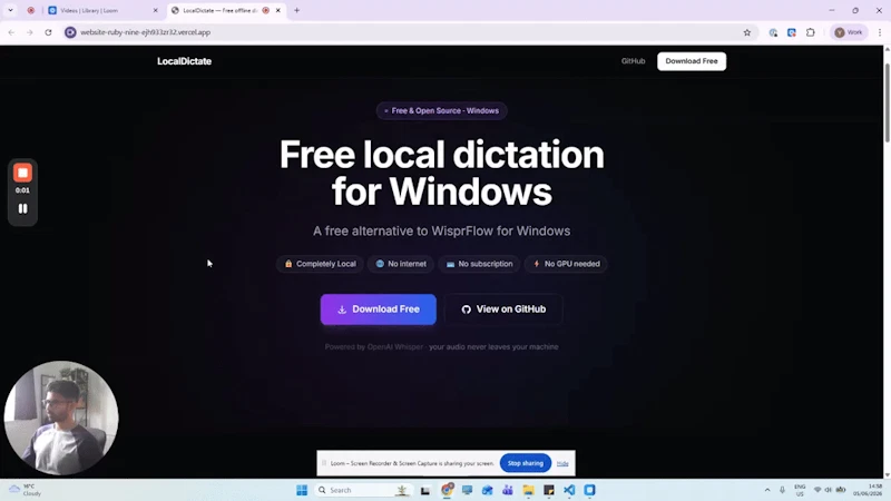 Local-Dictate screenshot 1 (video preview)