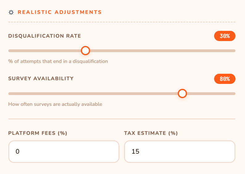Survey Earnings Calculator - Screenshot 3 showing product features and functionality