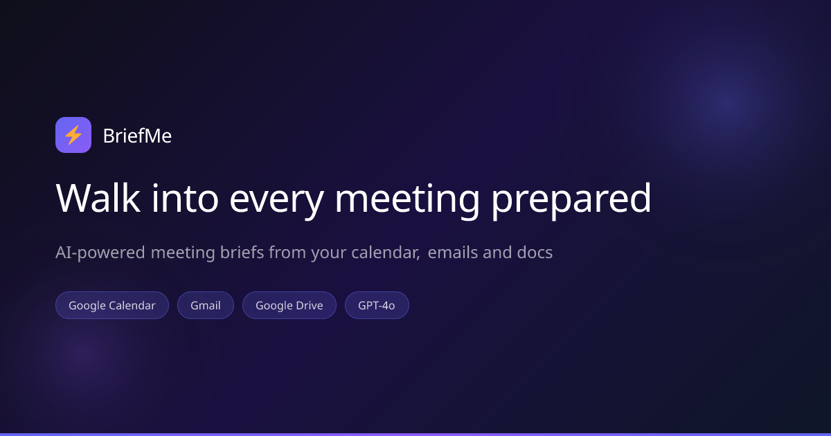 BriefMe - Main product screenshot demonstrating key features and user interface