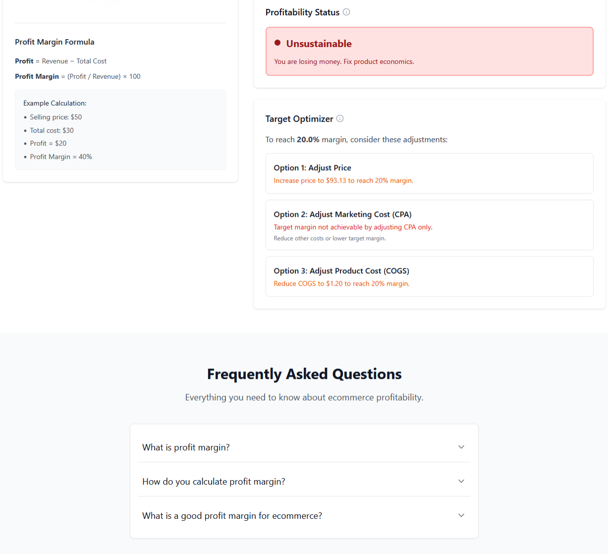 MyProfitMargin - Screenshot 4 showing product features and functionality