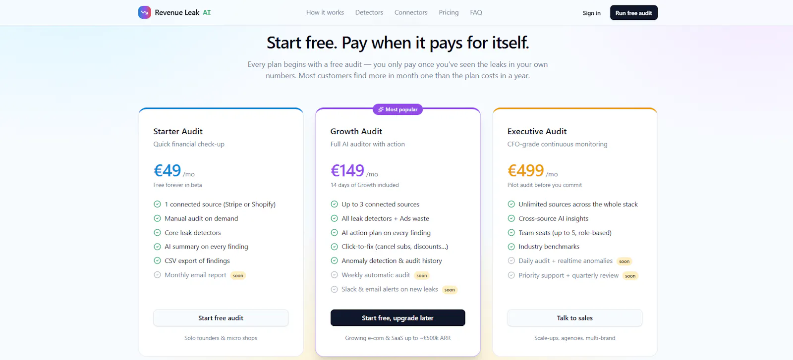 Revenue Leak AI screenshot 2