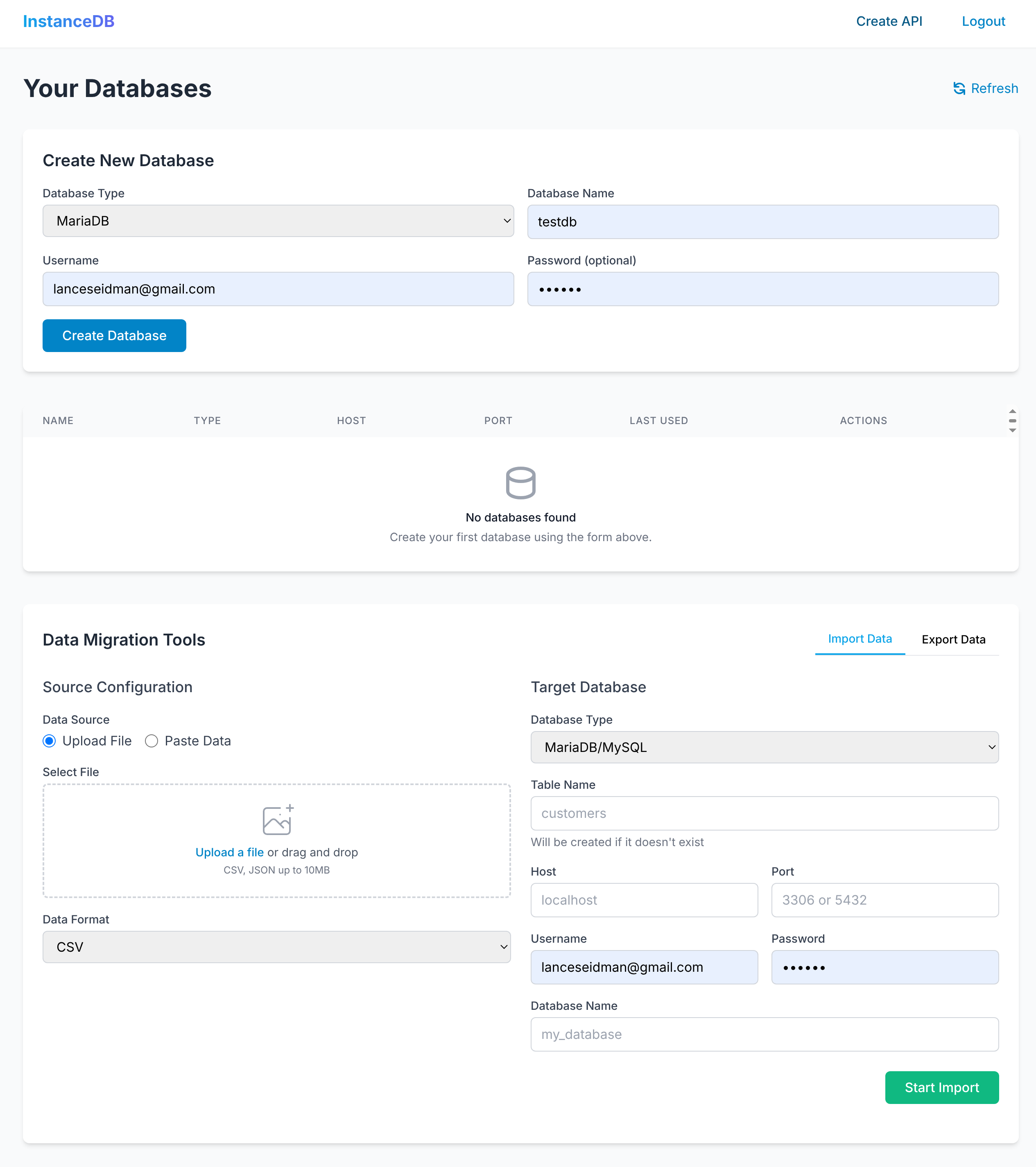 InstanceDB — Serverless Databases & API gallery image