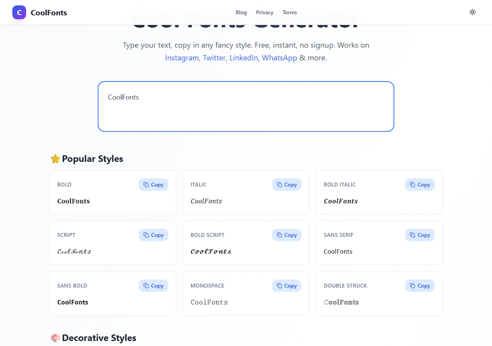 CoolFonts screenshot 1