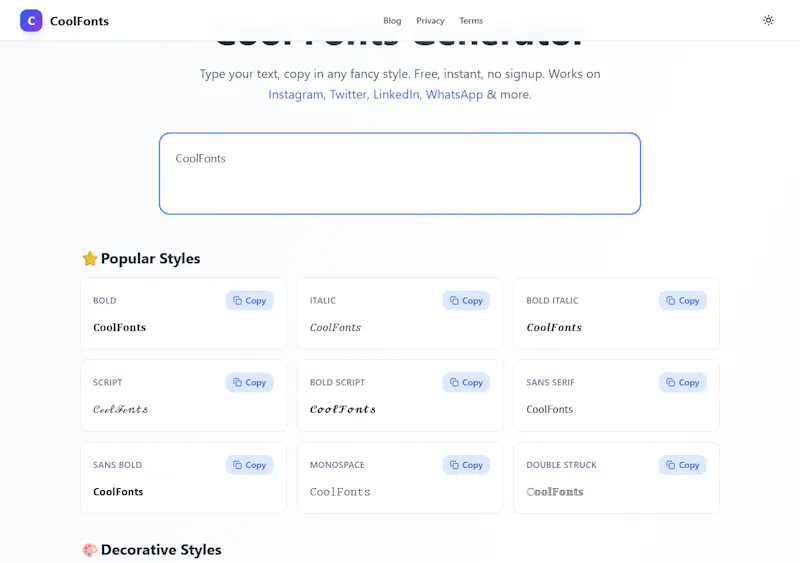 CoolFonts screenshot 1