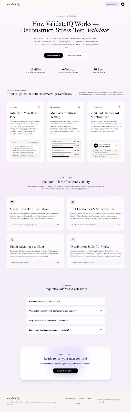 ValidateIQ — Will Your Startup Survive? gallery image