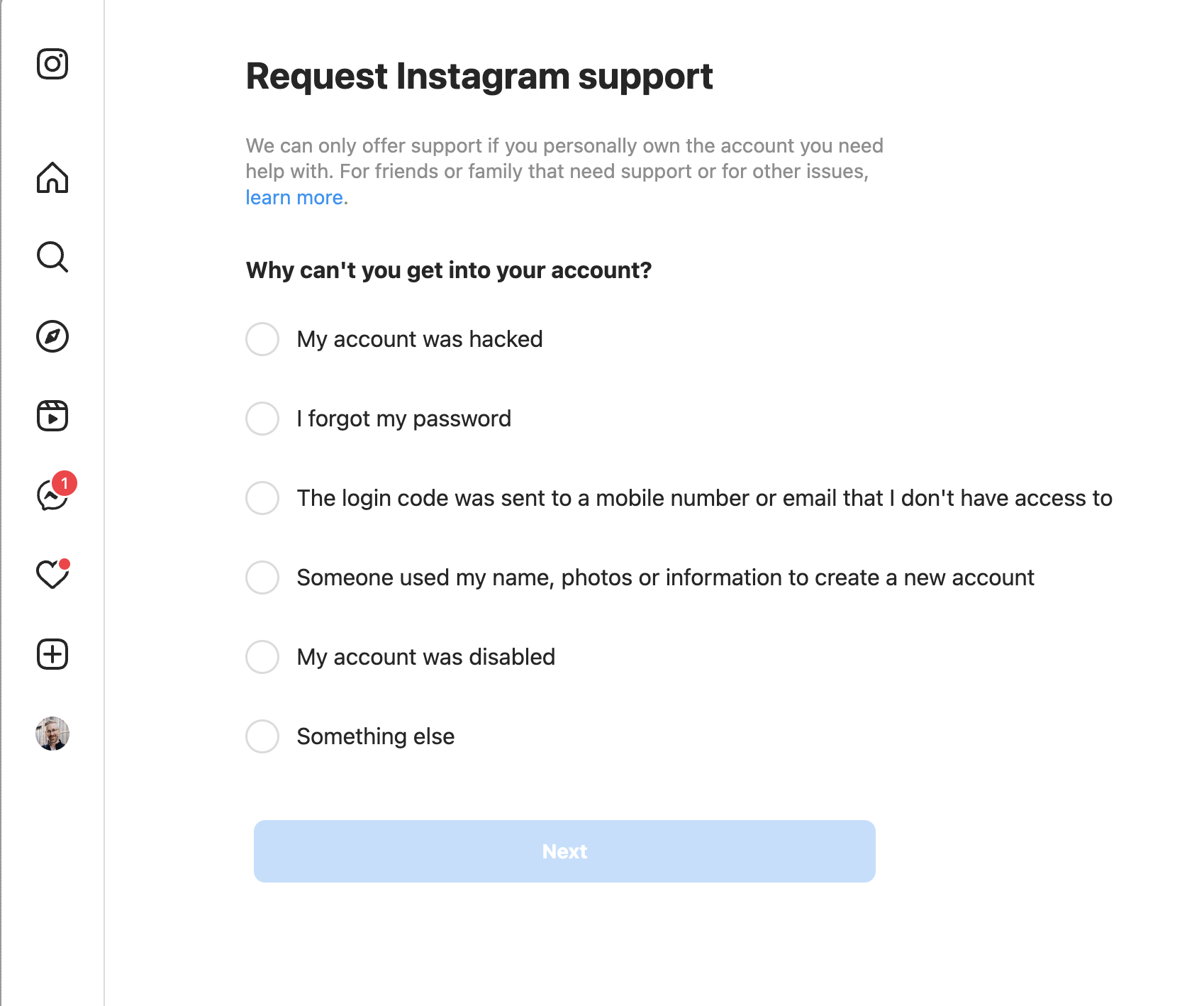 Media Instagram digodam - Menyokong akaun yang telah digodam 6