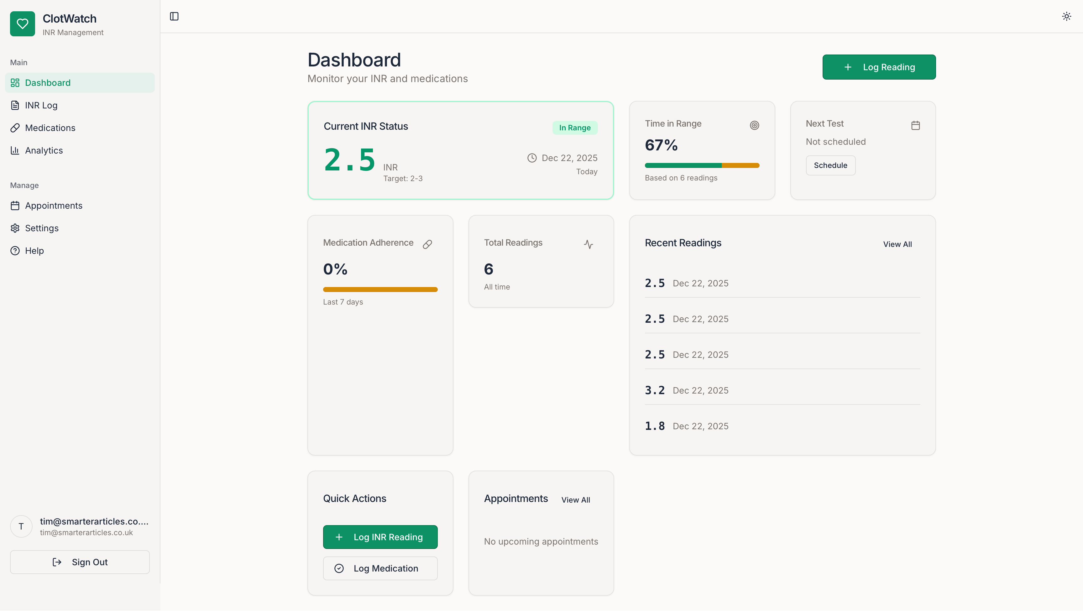 ClotWatch - Screenshot 2 showing product features and functionality