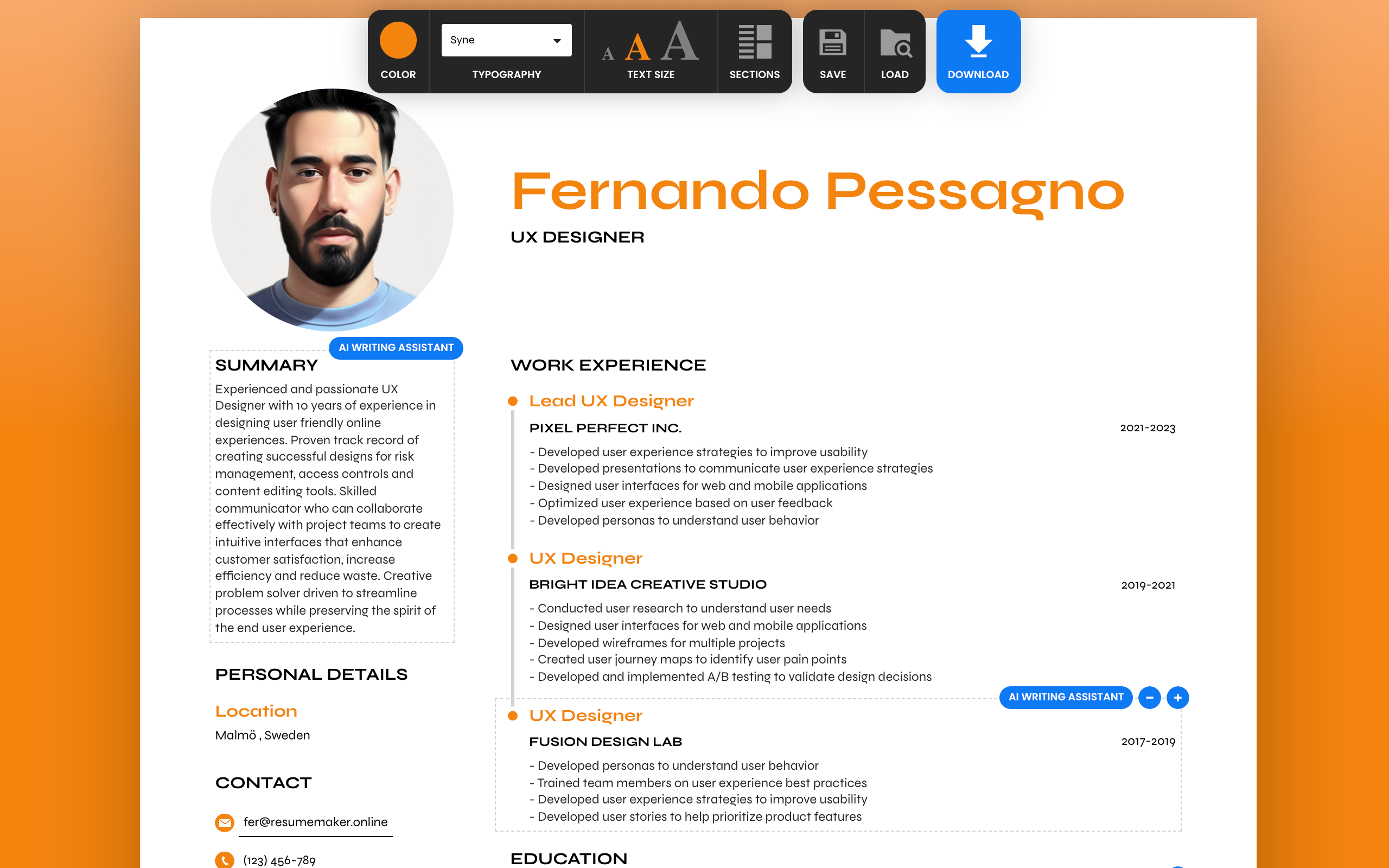 Média CV Maker en ligne 3.0 - Le moyen le plus rapide de faire un curriculum vitae avec l'IA 6