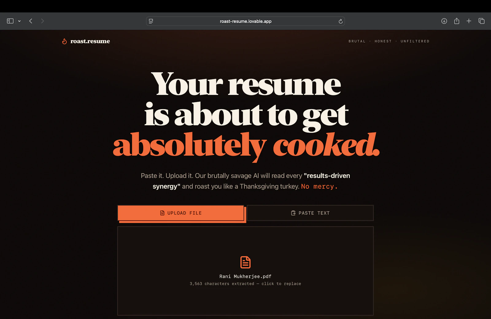Roast My Resume screenshot 1