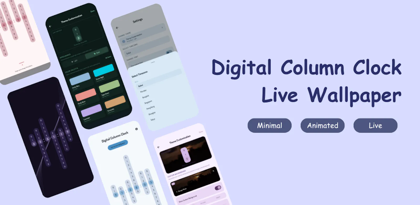 Column Clock Live Wallpaper screenshot 2