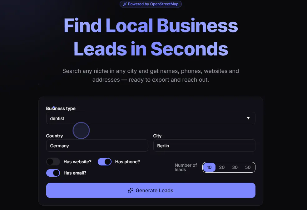 LeadSpawn — Business Leads in Seconds gallery image