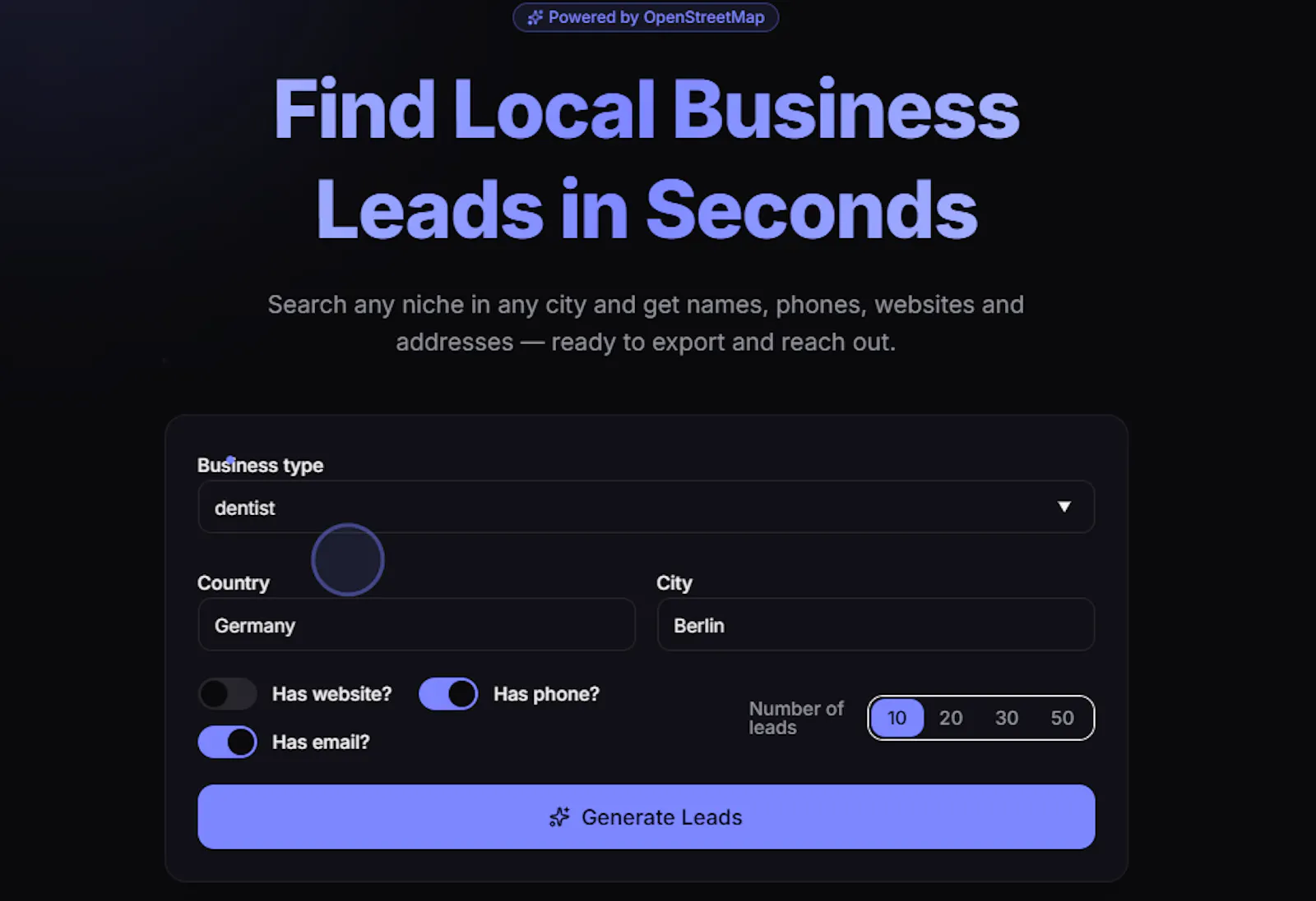 LeadSpawn — Business Leads in Seconds screenshot 3