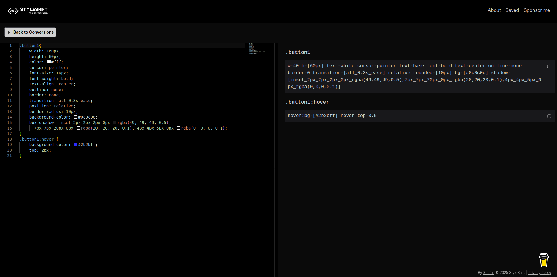 Desplazamiento del estilo - CSS a Tailwind CSS Converter media 4