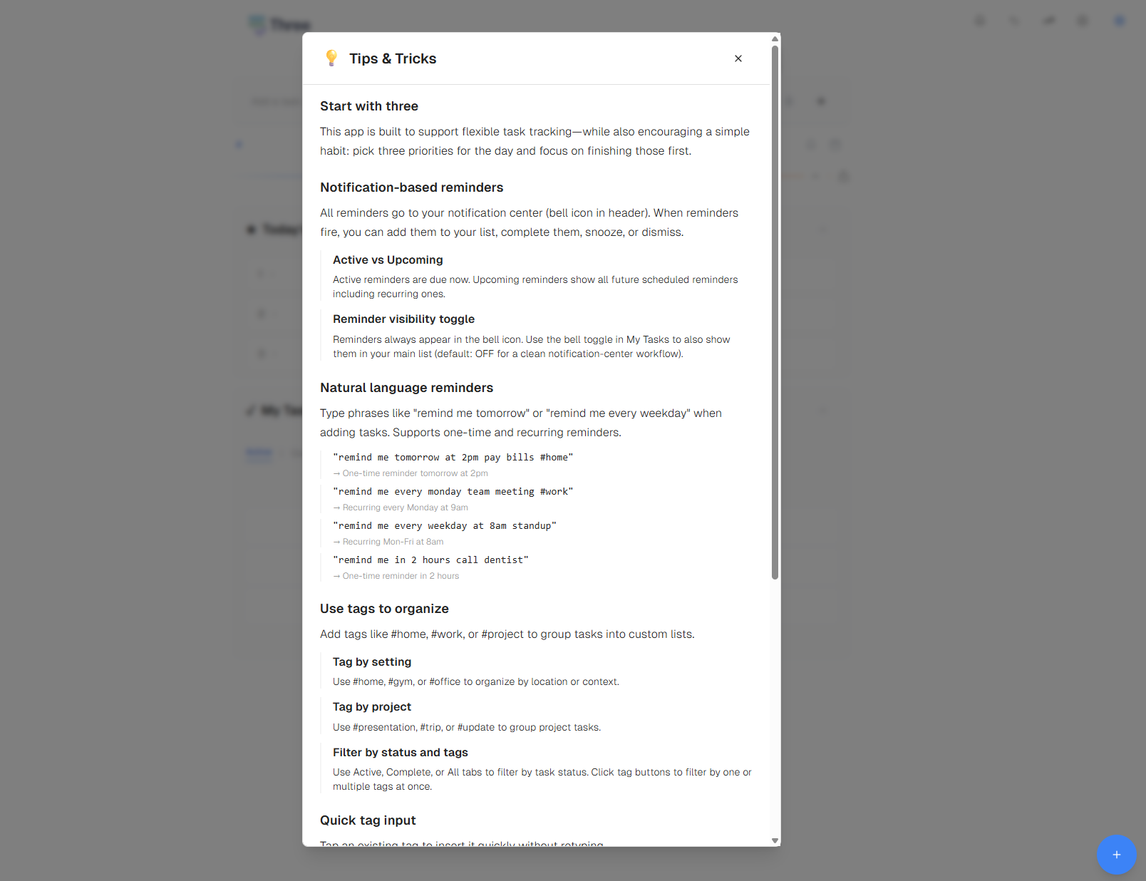 Three Tasks App gallery image