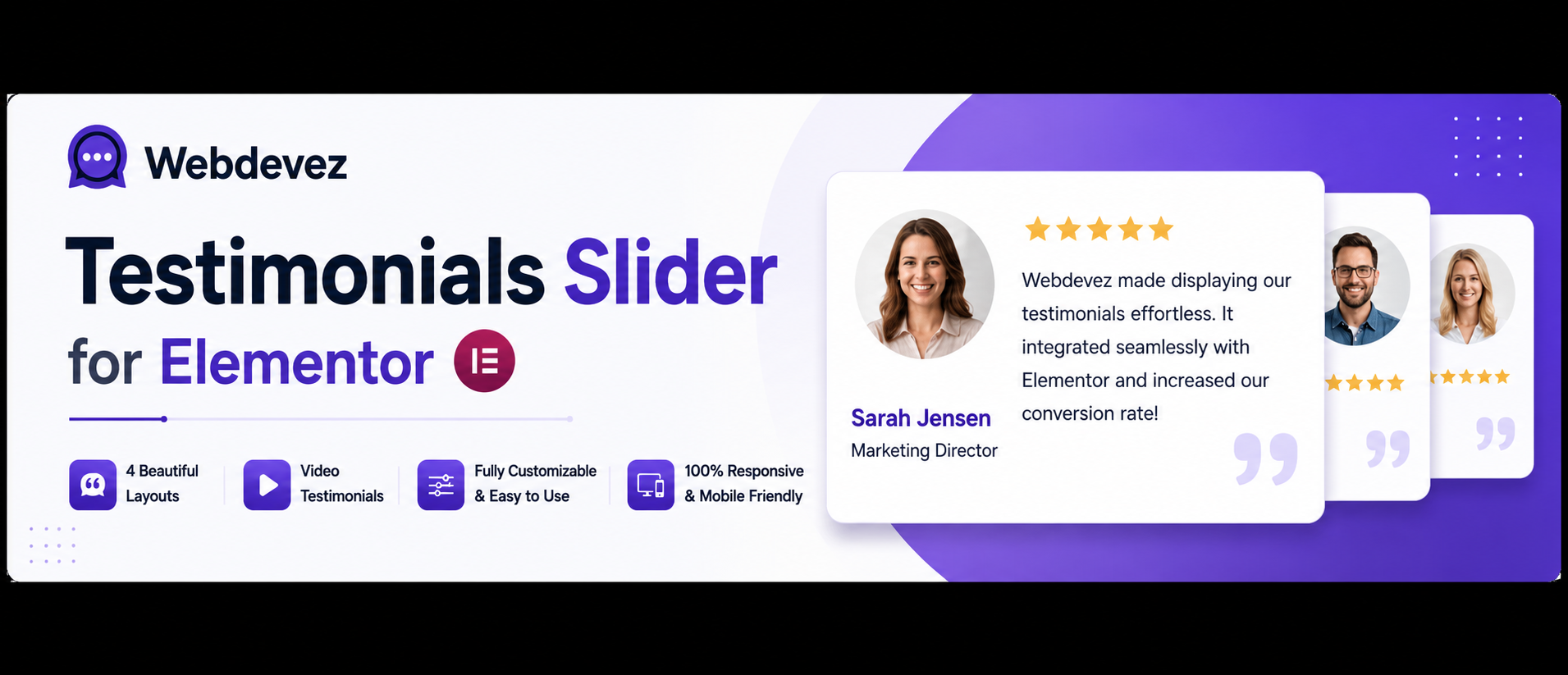 Webdevez Testimonials Slider (Elementor) gallery image