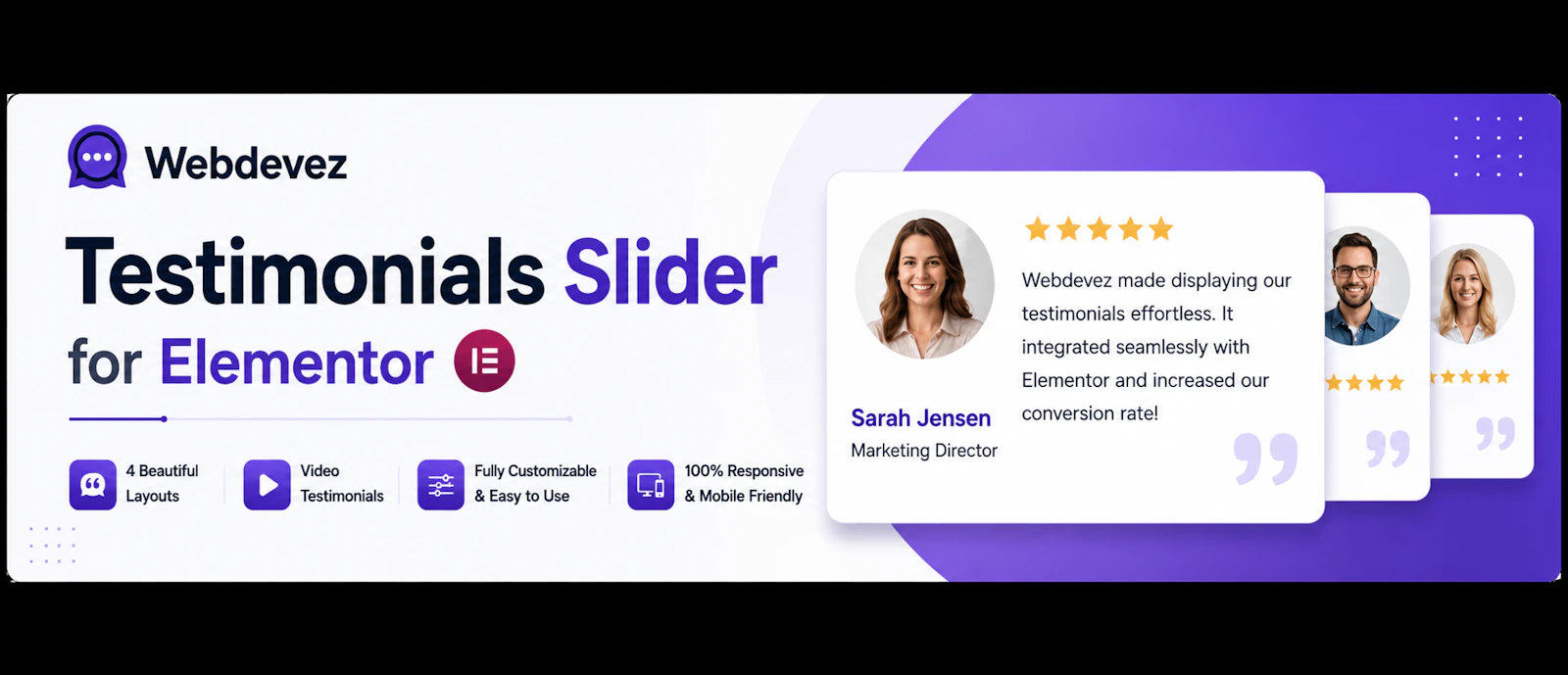 Webdevez Testimonials Slider (Elementor) screenshot 2