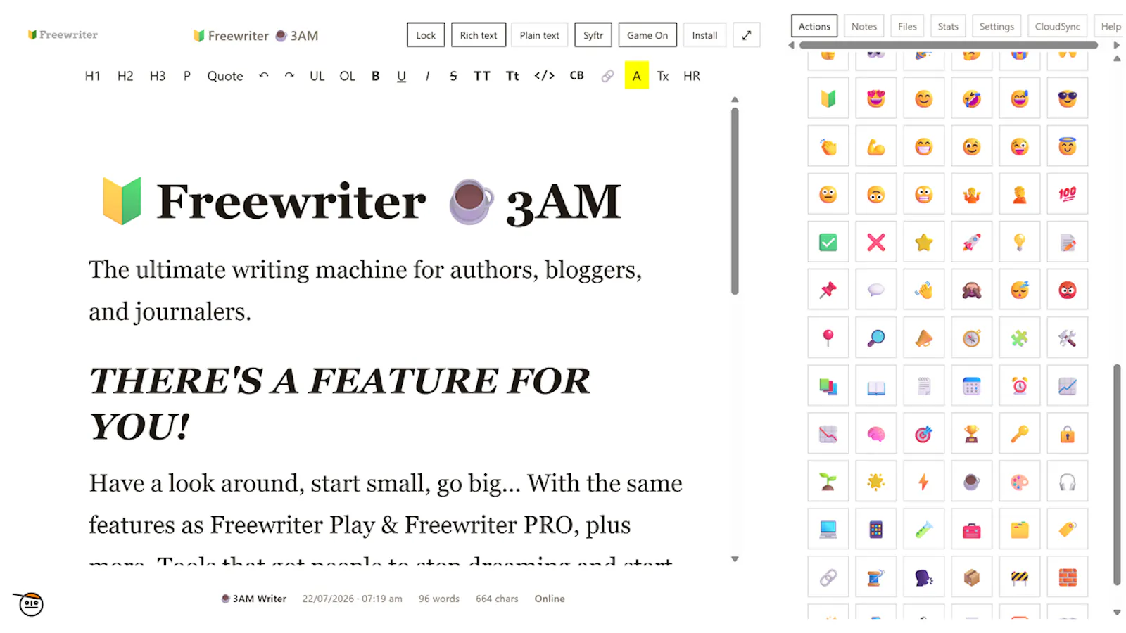 Freewriter screenshot 3