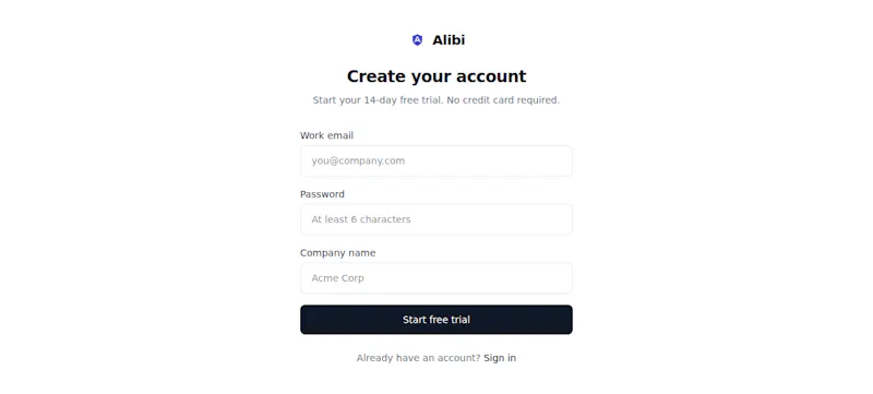Alibi screenshot 2