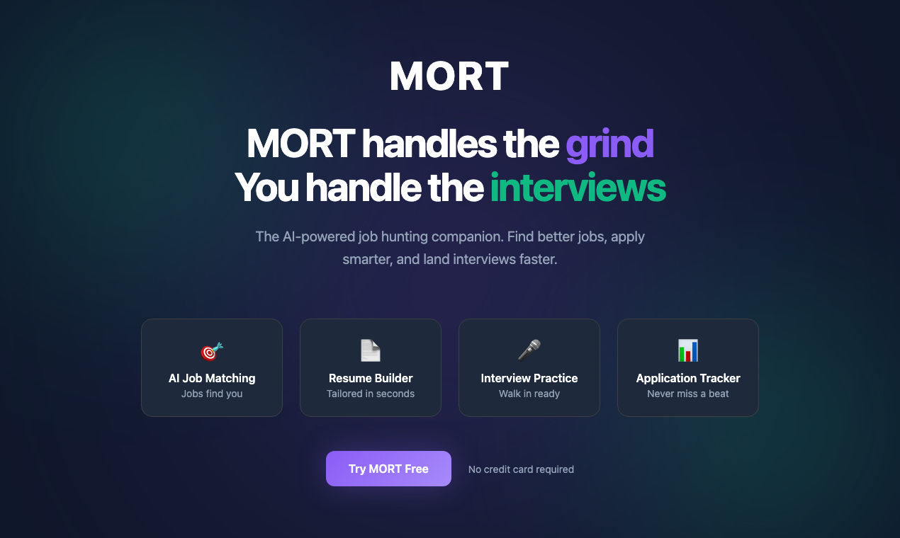 MORT - Main product screenshot demonstrating key features and user interface