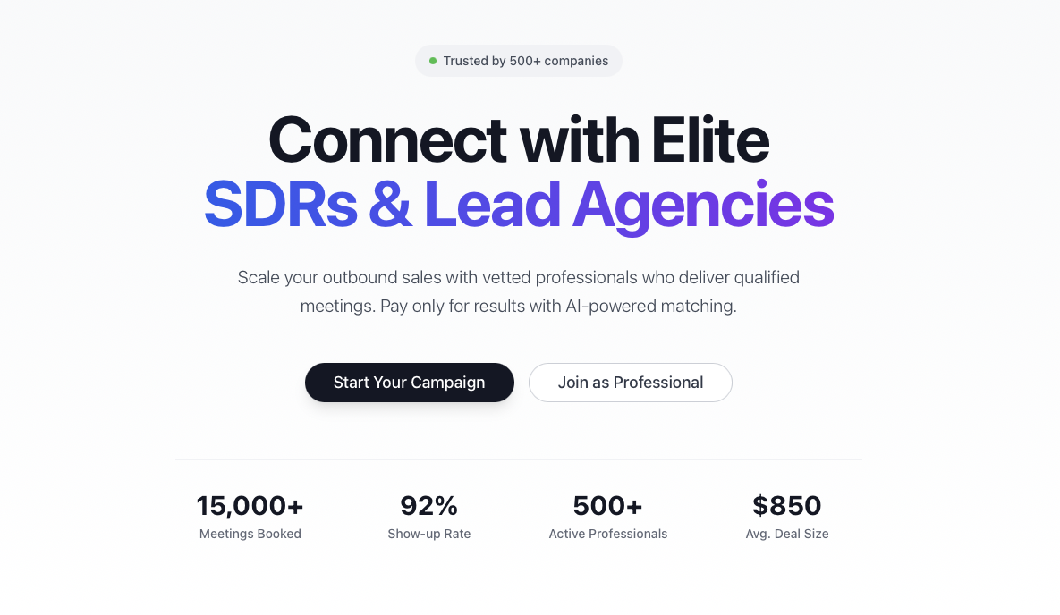 Lunarsales - Sadece nitelikli toplantılar için ödeme - isteğe bağlı SDR platformu medya 1