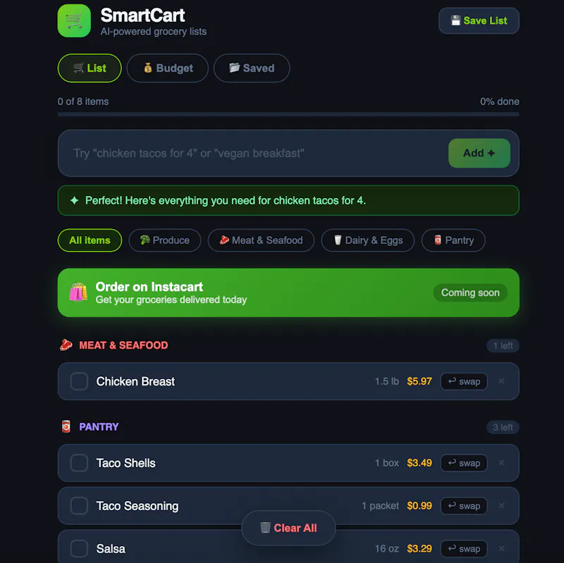 SmartCart — Grocery Lists That Think screenshot 7