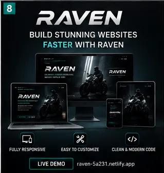 Cinematic Motorcycle Website Template gallery image