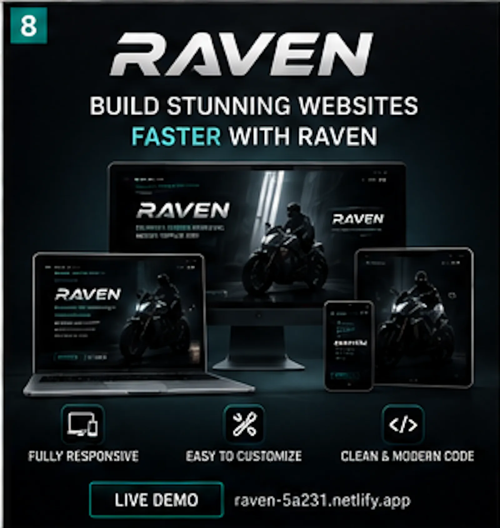 Cinematic Motorcycle Website Template screenshot 1