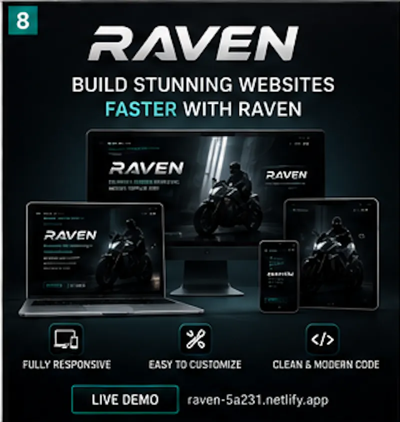 Cinematic Motorcycle Website Template screenshot 1