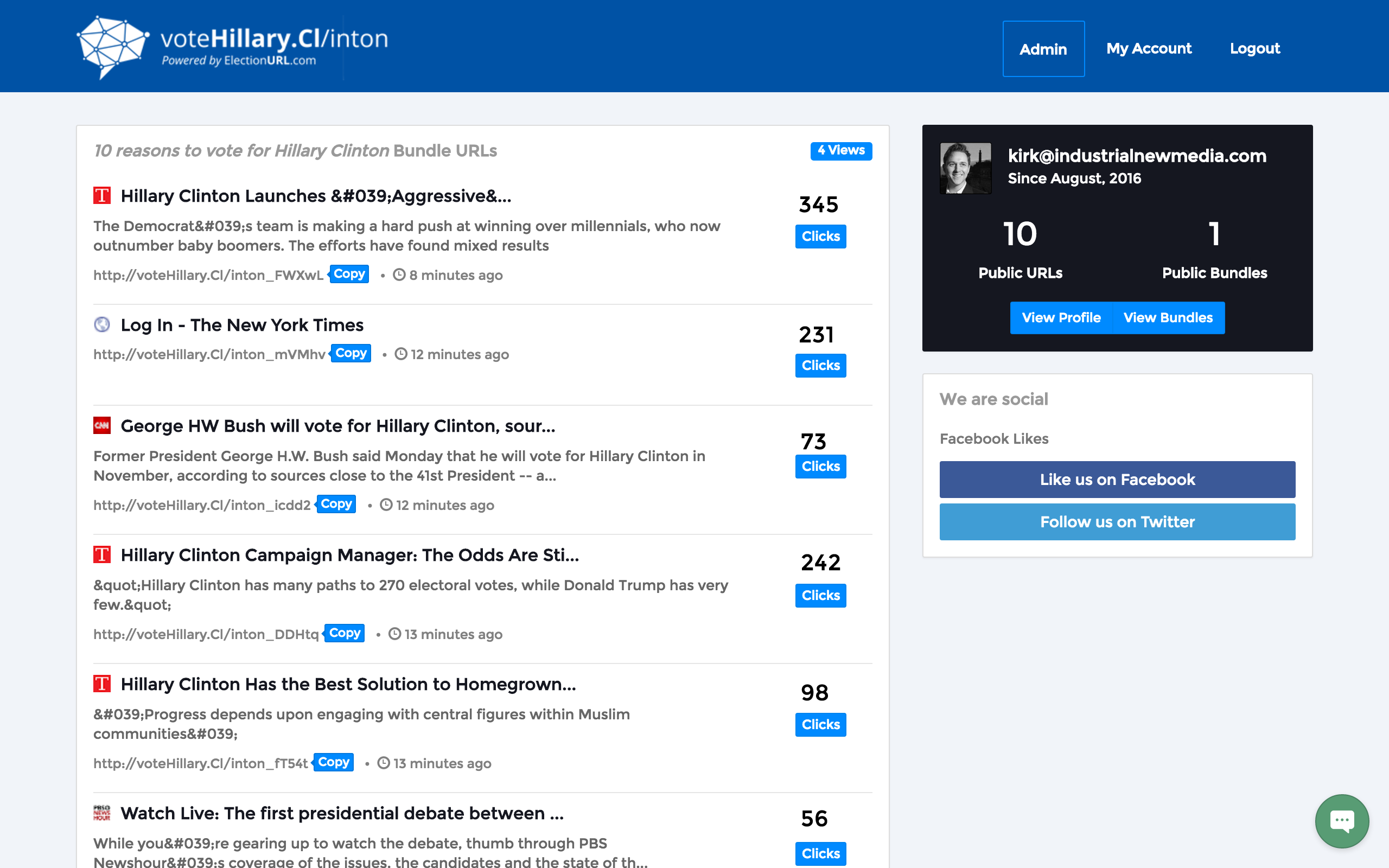 voteHillary.Cl/inton ElectionURL Maker gallery image