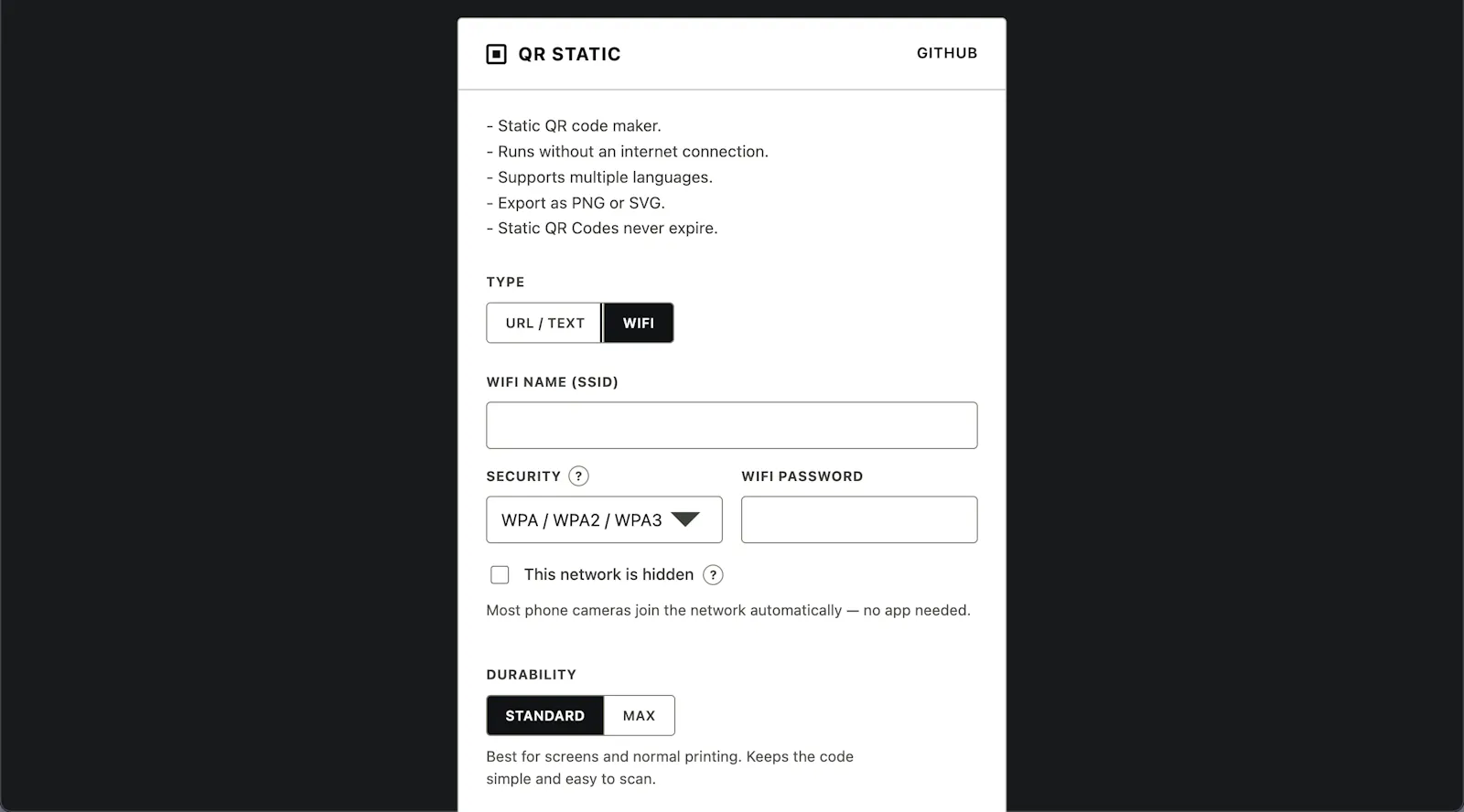 QR Static — Offline QR Code Generator screenshot 4