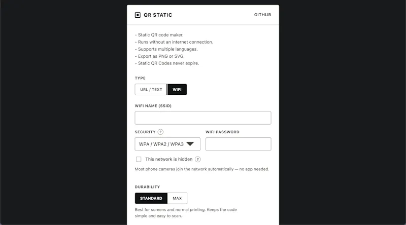 QR Static — Offline QR Code Generator screenshot 4