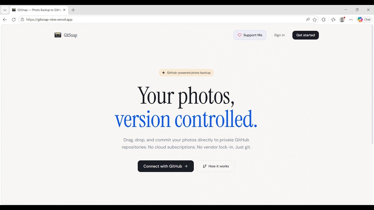 GitSnap — Photo Backup to GitHub, free. gallery image