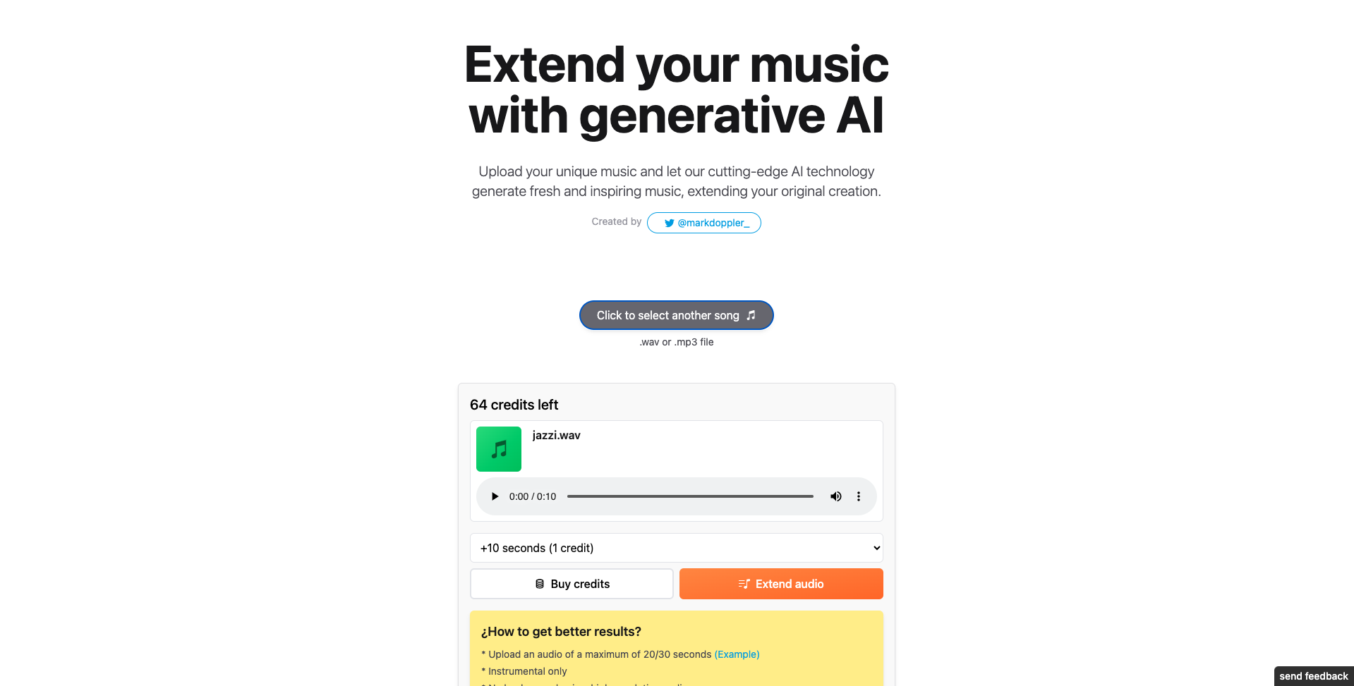 ExtendMusic.AI - Расширить свою музыку с помощью генеративного ИИ медиа 1