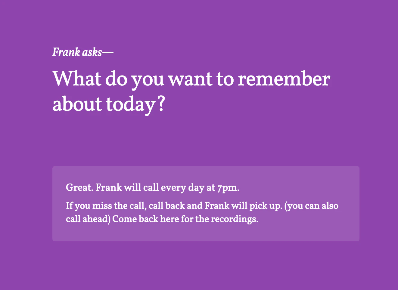 Call Frank Image
