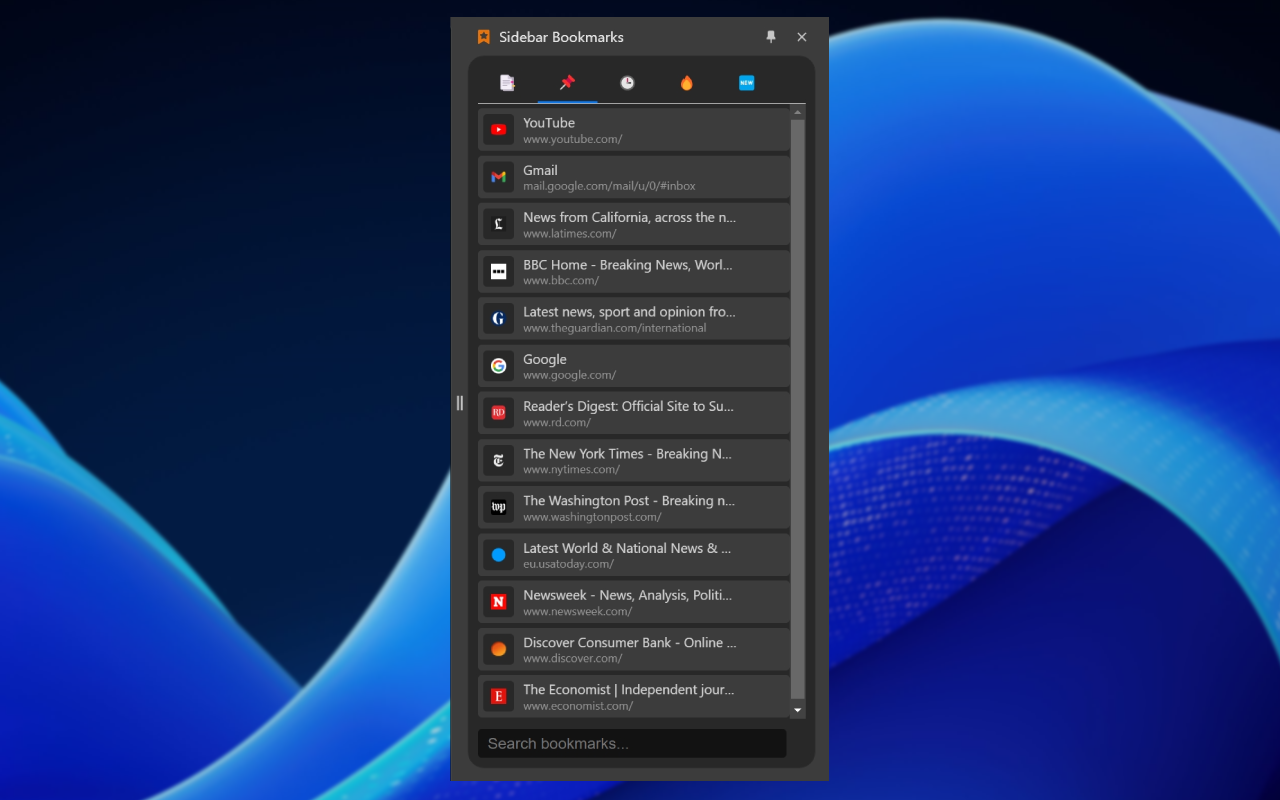 Sidebar bladwijzers - Bladwijzen voor privacy media 3