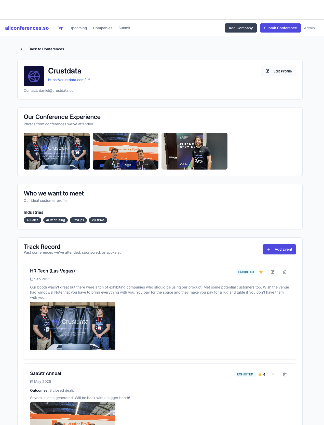 Média All Conferences - ProductHunt For Conferences 1