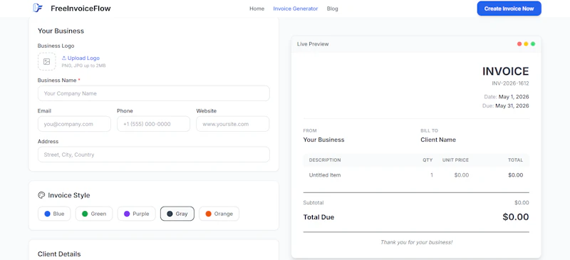 FreeInvoiceFlow screenshot 2