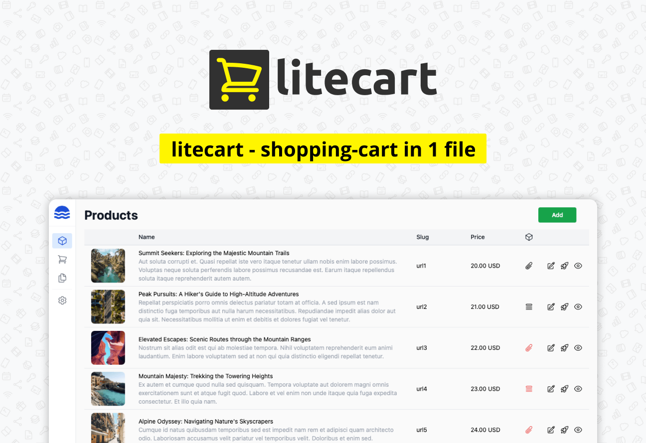 Litecart - 1 dosyada alışveriş sepeti medya 2