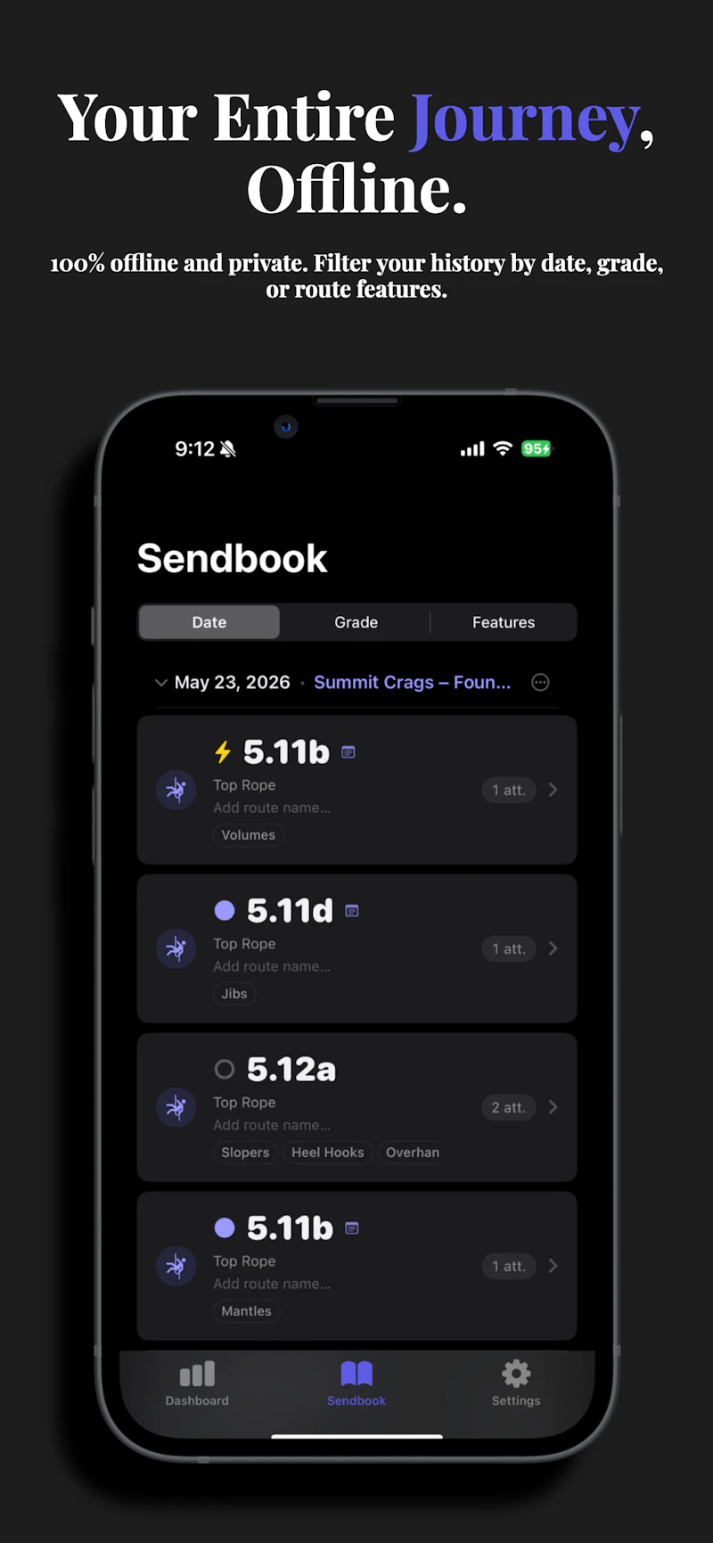 Sendbook: Climbing Logbook screenshot 4
