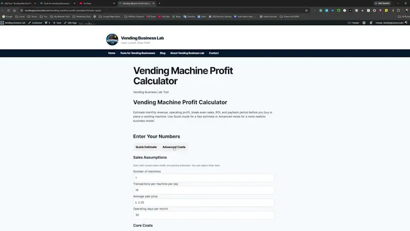 Vending Machine Profit Calculator screenshot 1 (video preview)