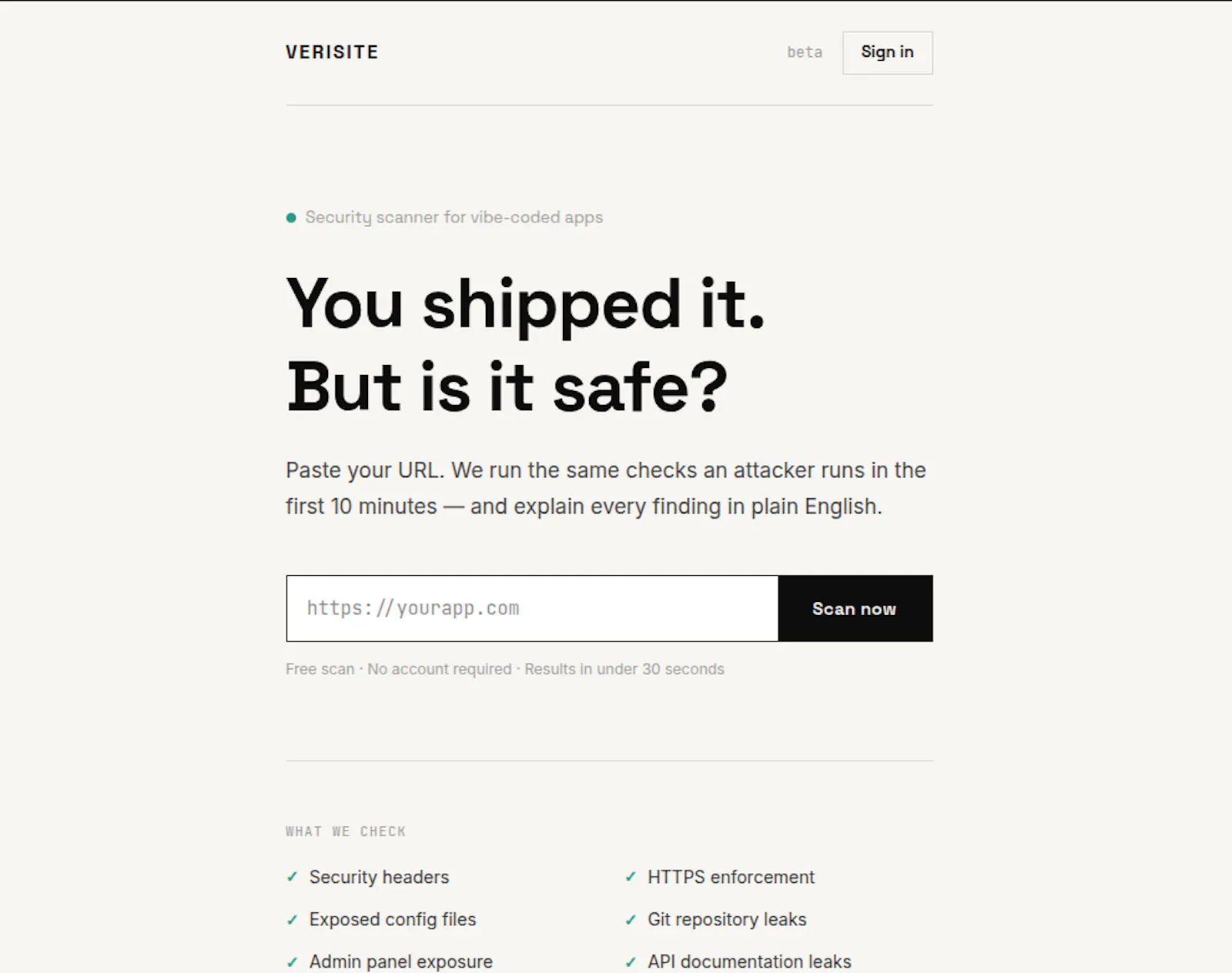 Verisite screenshot 1