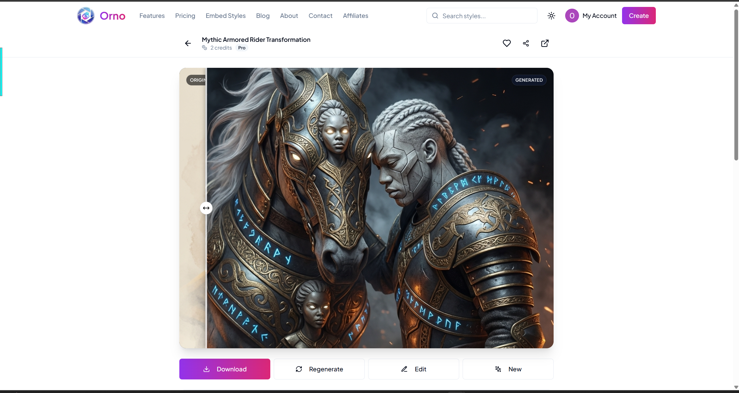 Orno — AI Image Editor & Prompt Library gallery image