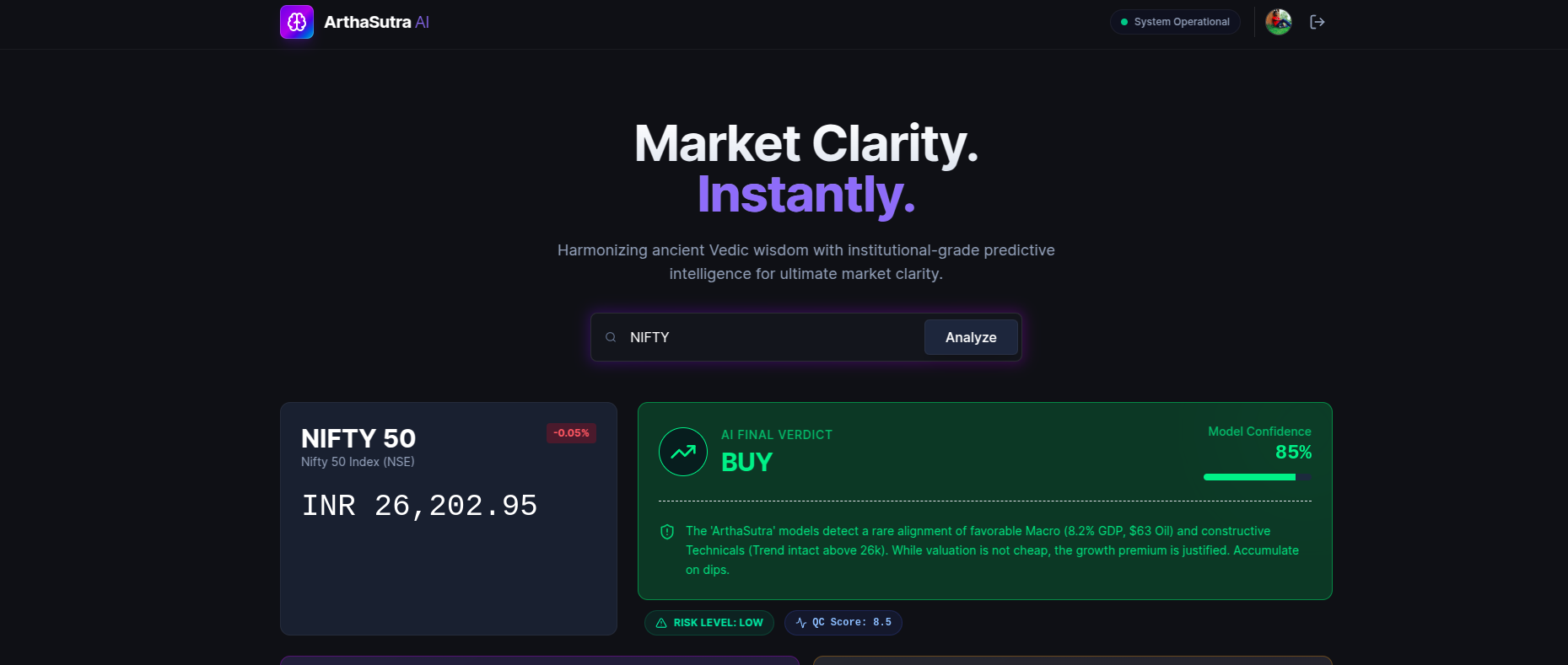 ArthaSutraAI - Main product screenshot demonstrating key features and user interface