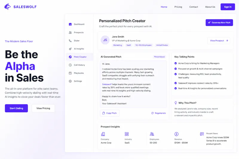 Saleswolf AI screenshot 2
