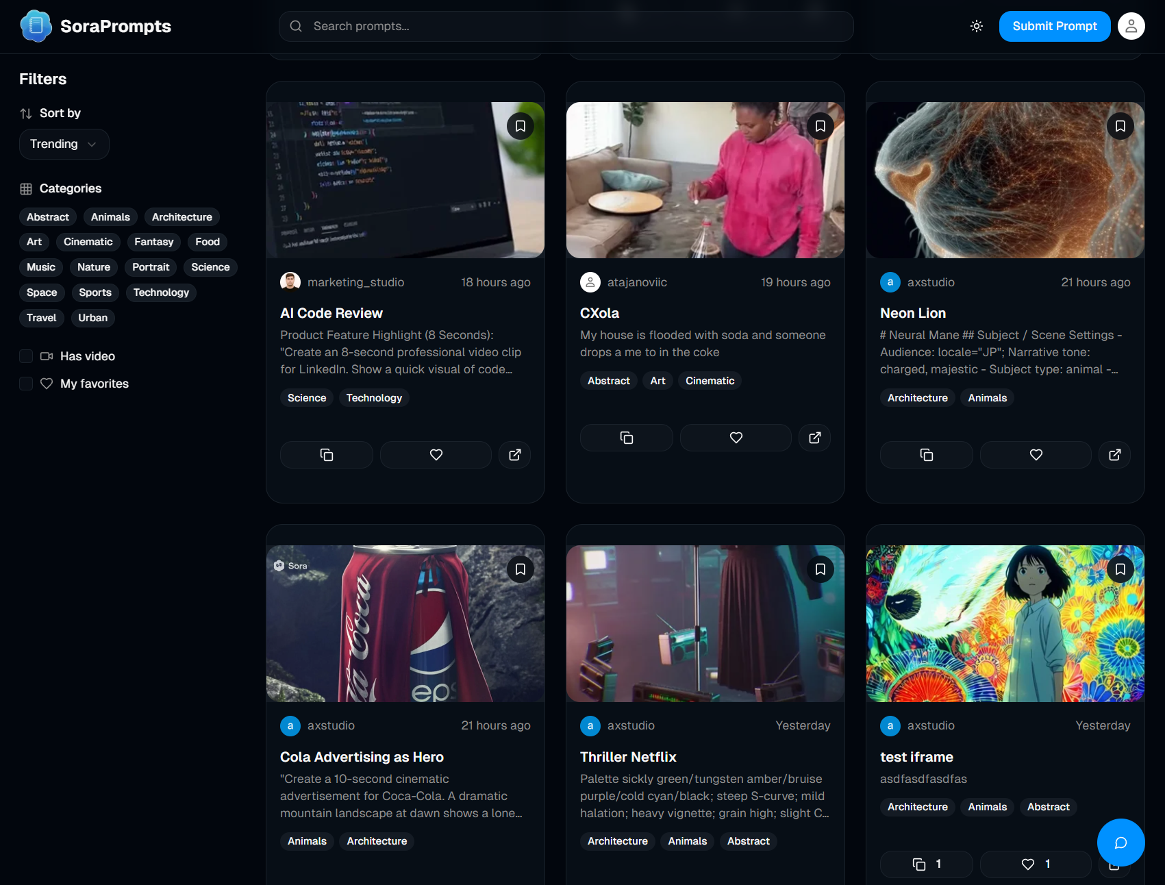 SoraPrompts gallery image