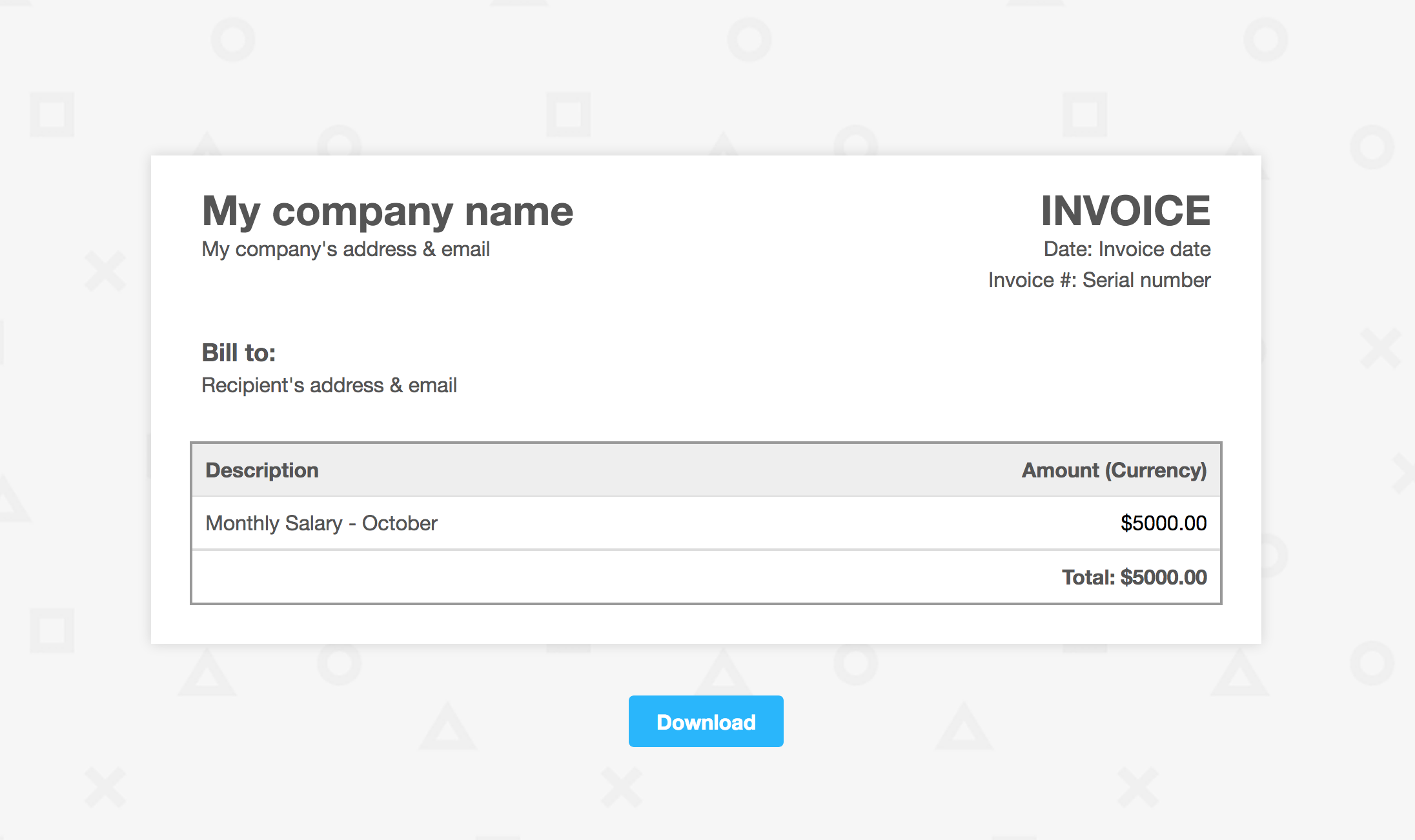 Invoice editor