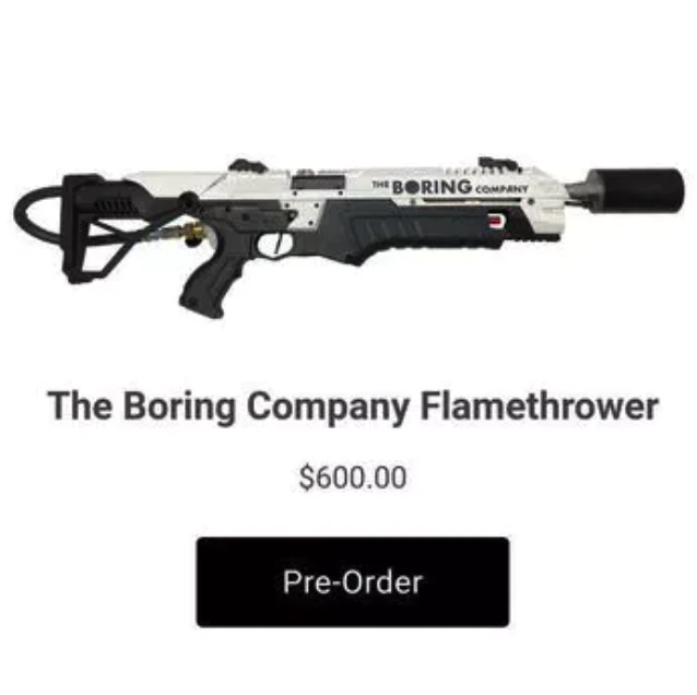 Boring Company Flame Thrower